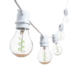 Catena 5 m, 10 lampadine goccia Ø 60 mm, led verde a spirale, prolungabile