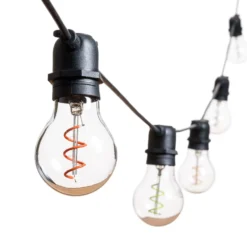 Catena 5 m, 10 lampadine goccia Ø 60 mm, led multicolor a spirale, prolungabile