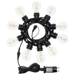 Catena 5 m, 10 lampadine goccia Ø 60 mm, led multicolor a spirale, prolungabile