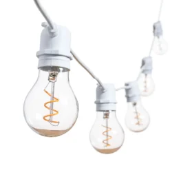 Catena 5 m, 10 lampadine goccia Ø 60 mm, led bianco caldo a spirale, prolungabile