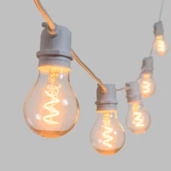 Catena 5 m, 10 lampadine goccia Ø 60 mm, led bianco caldo a spirale, prolungabile