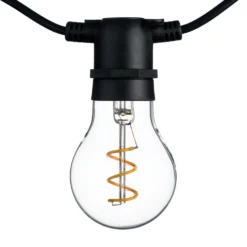Catena 5 m, 10 lampadine goccia Ø 60 mm, led bianco caldo a spirale, prolungabile