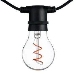 Catena 5 m, 10 lampadine goccia Ø 60 mm, led rosso a spirale, prolungabile