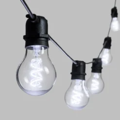 Catena 5 m, 10 lampadine goccia Ø 60 mm, led bianco freddo a spirale, prolungabile