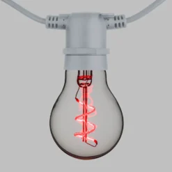 Catena 5 m, 10 lampadine goccia Ø 60 mm, led rosso a spirale, prolungabile