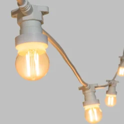 Catena 5 m. 5 lampadine led a globo Ø 45 mm di 2 Watt, cavo bianco, prolungabile