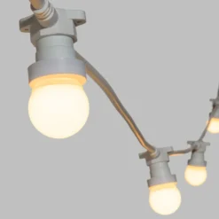 Catena 5 m, 5 lampadine led a globo Ø 45 mm di 1,2 Watt, cavo bianco, prolungabile