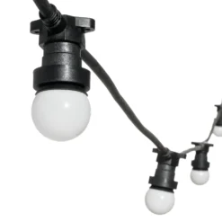 Catena 5 m, 5 lampadine led a globo Ø 45 mm di 1,2 Watt, cavo nero, prolungabile