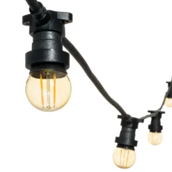 Catena 5 m, 5 lampadine led a globo Ø 45 mm di 2 Watt, cavo nero, prolungabile