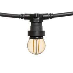 Catena 5 m, 5 lampadine led a globo Ø 45 mm di 2 Watt, cavo nero, prolungabile