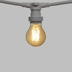 Catena 5 m, 8 lampadine led a goccia Ø 60 mm di 4 Watt, cavo bianco, prolungabile