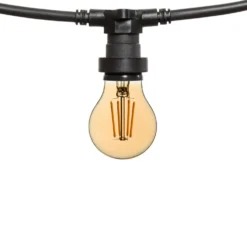 Catena 5 m, 16 lampadine led a goccia Ø 60 mm di 2 Watt, cavo nero, prolungabile