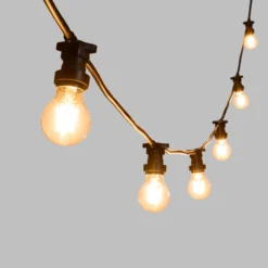 Catena 5 m, 16 lampadine led a goccia Ø 60 mm di 2 Watt, cavo nero, prolungabile