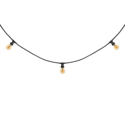 Catena 5 m, 16 lampadine led a goccia Ø 60 mm di 2 Watt, cavo nero, prolungabile