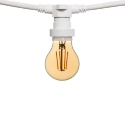 Catena 5 m, 5 lampadine led a goccia Ø 60 mm 4 Watt, dimmerabili, cavo bianco, prolungabile