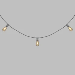 Catena 5 m, 5 lampadine led Edison Ø 64 mm di 4 watt dimmerabili, cavo bianco, prolungabile