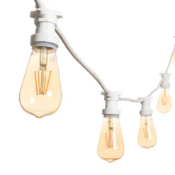 Catena 5 m, 5 lampadine led Edison Ø 64 mm da 4 Watt, cavo bianco, prolungabile