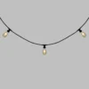 Catena 5 m, 8 lampadine led Edison Ø 64 mm di 4 watt dimmerabili, cavo nero, prolungabile