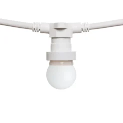 Catena 5 m, 16 lampadine led globo Ø 45 mm di 1,2 Watt, cavo bianco, prolungabile