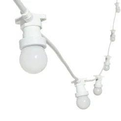 Catena 5 m, 16 lampadine led globo Ø 45 mm di 1,2 Watt, cavo bianco, prolungabile