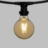 Catena 5 m, 16 lampadine led globo Ø 95 mm di 4 watt, dimmerabili, cavo nero, prolungabile