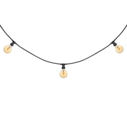 Catena 5 m, 16 lampadine led globo Ø 95 mm di 4 watt, dimmerabili, cavo nero, prolungabile
