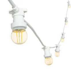 Catena 5 m, 8 lampadine led globo Ø 45 mm di 2 Watt, cavo bianco, prolungabile