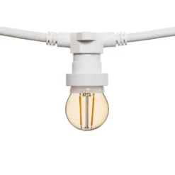 Catena 5 m, 16 lampadine led globo Ø 45 mm di 2 Watt, cavo bianco, prolungabile