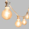 Catena 5 m, 5 lampadine led globo Ø 95 mm di 4 watt, dimmerabili, cavo bianco, prolungabile
