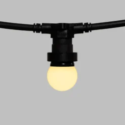 Catena 5 m, 16 lampadine led globo Ø 45 mm di 1,2 Watt, cavo nero, prolungabile
