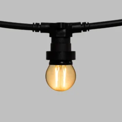 Catena 5 m, 16 lampadine led globo Ø 45 mm di 2 Watt, cavo nero, prolungabile