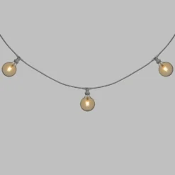 Catena 5 m, 8 lampadine led globo Ø 125 mm di 8 Watt dimmerabili, cavo bianco, prolungabile