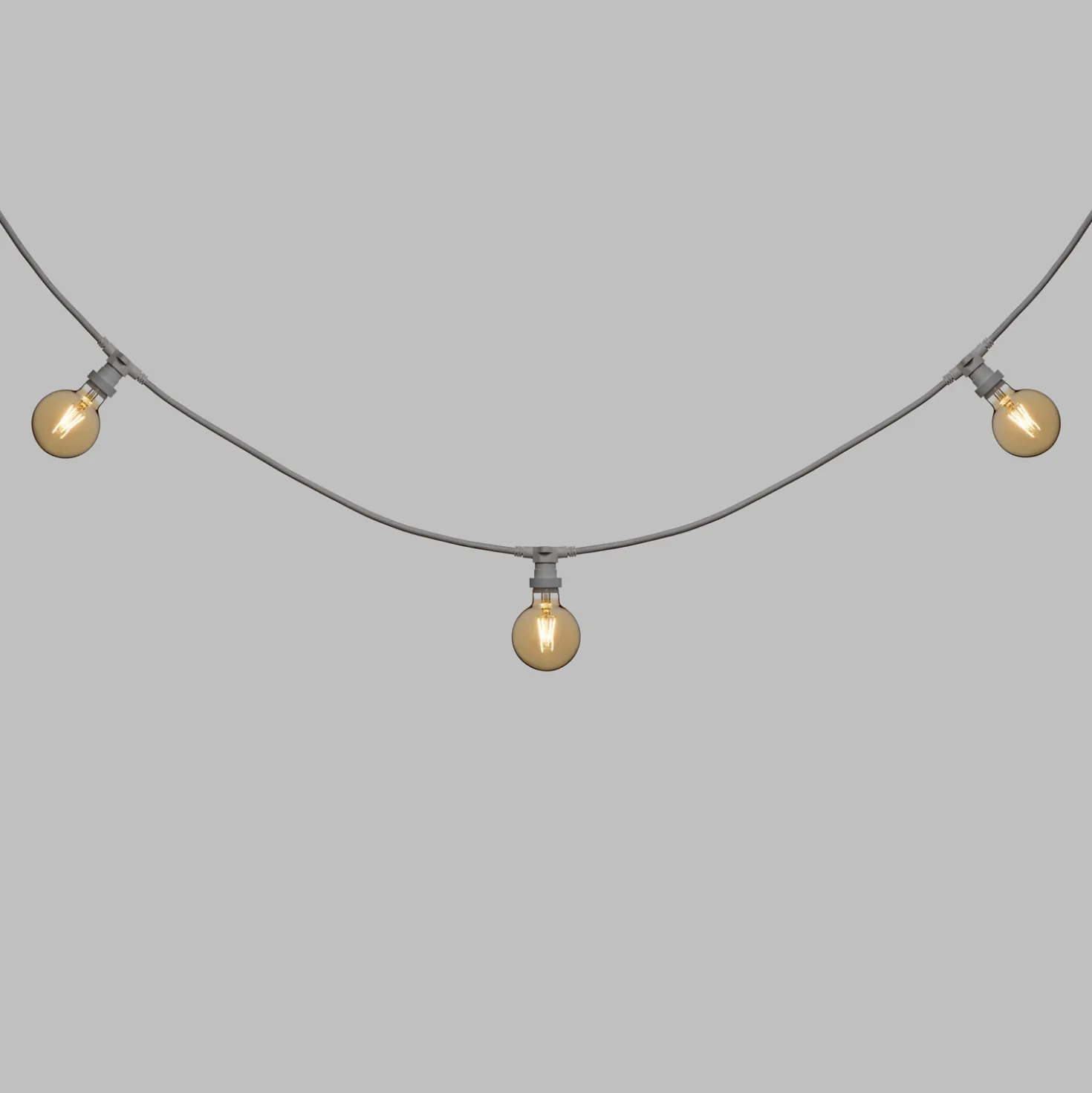 Catena 5 m, 16 lampadine led globo Ø 95 mm di 4 Watt, cavo bianco, prolungabile