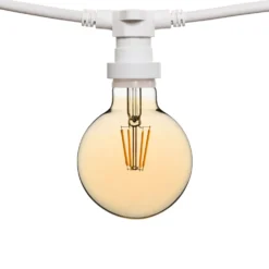 Catena 5 m, 16 lampadine led globo Ø 95 mm di 4 Watt, cavo bianco, prolungabile