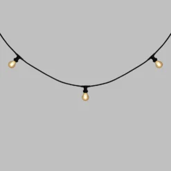 Catena 5 m, 16 lampadine led goccia Ø 60 mm di 4 Watt, cavo nero, prolungabile