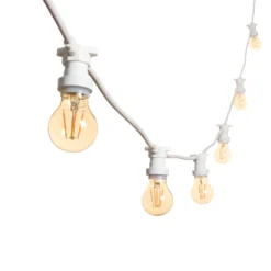 Catena 5 m, 16 lampadine led goccia Ø 60 mm di 4 Watt, dimmerabili, cavo bianco, prolungabile