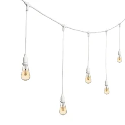 Catena 5 m, 8 lampadine led pendenti Edison Ø 64 mm di 4 Watt, h 70 cm, prolungabile