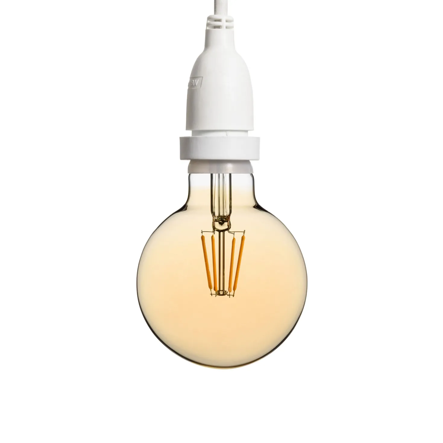 Catena 5 m, 8 lampadine led pendenti globo Ø 95 mm da 4 watt dimmerabili, h 70 cm, prolungabile