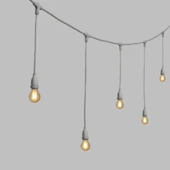 Catena 5 m, 8 lampadine led pendenti goccia Ø 67 mm 8 Watt dimmerabili, h 70 cm, prolungabile