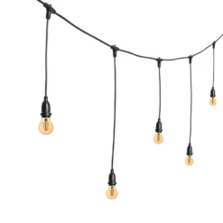 Catena 5 m 8 lampadine led pendenti goccia Ø 60 mm 4 Watt, dimmerabili, h 70 cm, prolungabile