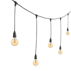 Catena 5 m, 8 lampadine led pendenti globo Ø 95 mm da 4 watt dimmerabili, h 70 cm, prolungabile