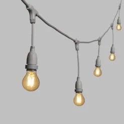 Catena 5 m, 8 lampadine led pendenti goccia Ø 60 mm di 2 Watt, h 30 cm, prolungabile