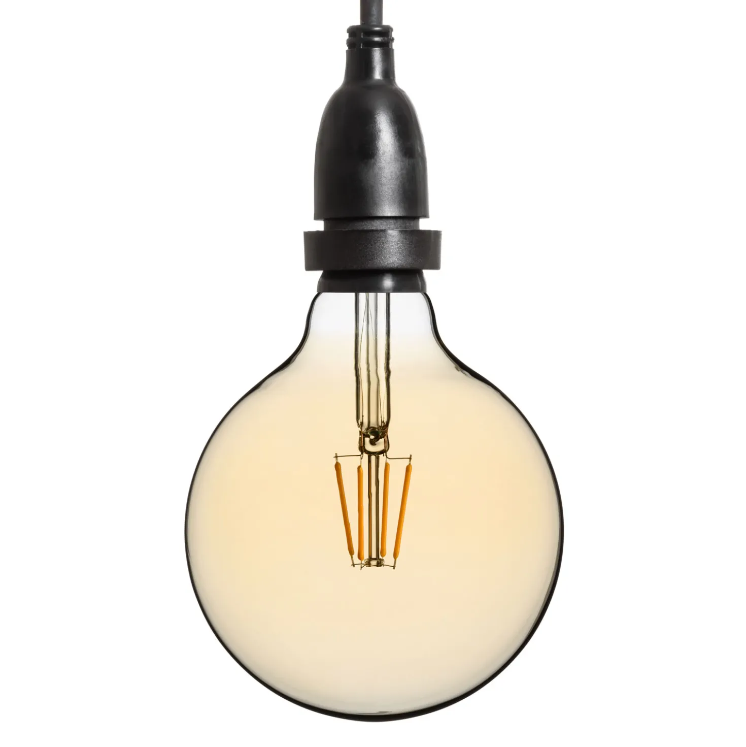 Catena 5 m, 8 lampadine led pendenti globo Ø 125 mm di 4 Watt, h 30 cm, prolungabile