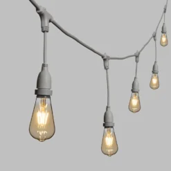 Catena 5 m, 8 lampadine led pendenti Edison Ø 64 mm di 4 watt dimmerabili, h 30 cm, prolungabile
