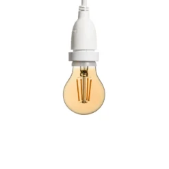 Catena 5 m, 8 lampadine led pendenti goccia Ø 60 mm di 2 Watt, h 70 cm, prolungabile