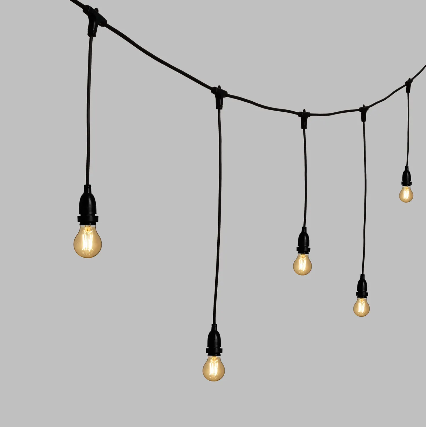 Catena 5 m, 8 lampadine led pendenti goccia Ø 67 mm 8 Watt dimmerabili, h 70 cm, prolungabile