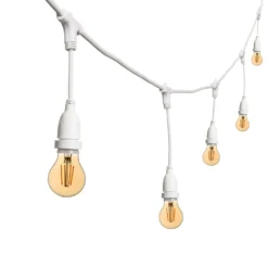 Catena 5 m, 8 lampadine led pendenti goccia Ø 67 mm 8 Watt dimmerabili, h 30 cm, prolungabile