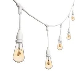 Catena 5 m, 8 lampadine led pendenti Edison Ø 64 mm di 4 Watt, h 30 cm, prolungabile