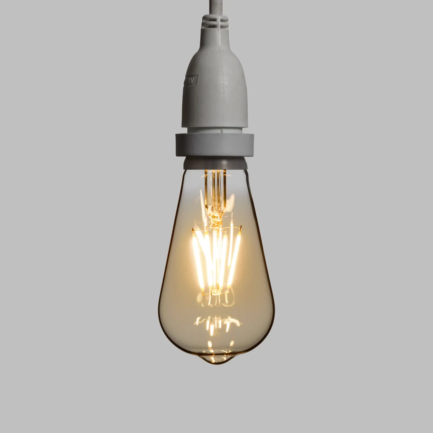 Catena 5 m, 8 lampadine led pendenti Edison Ø 64 mm di 4 Watt, h 30 cm, prolungabile
