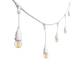 Catena 5 m, 8 lampadine led pendenti globo Ø 45 mm di 2 Watt, h 30 cm, prolungabile